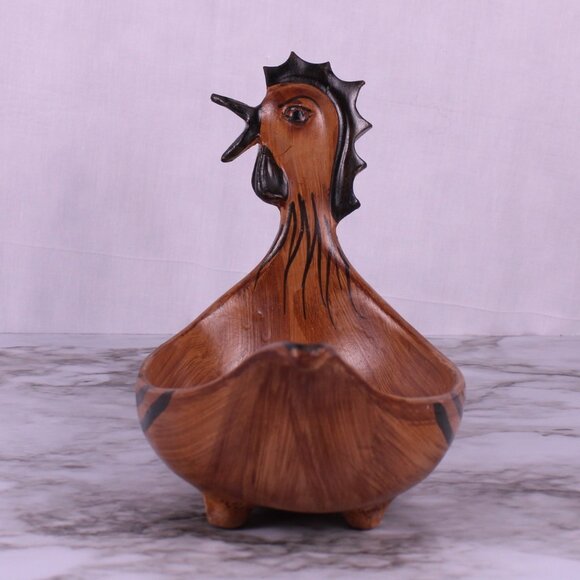 Florentine Italy Ceramic Rooster Bowl Hand Painted Farmhouse Rustic Decor - Picture 3 of 7